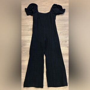Bohme Black Jumpsuit with Puff Sleeves